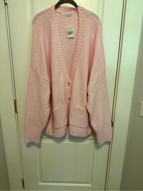 Altar'd State Light Pink Open Front Cardigan Sweater NWT- Size 3X